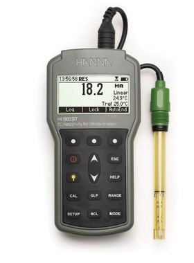 HANNA HI98197 超纯水微电脑EC-TDS-电阻率-NaCI-°C测定仪