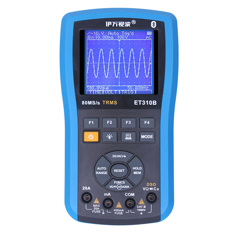 伊万厂家 ET310B一键示波参数可调20MHz高精度蓝牙万用示波表
