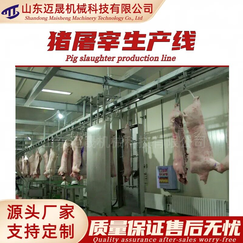 全自动猪屠宰流水线猪宰杀屠宰设备生产线整猪脱毛机猪分割流水线