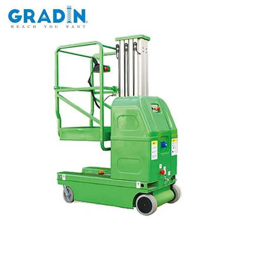 6-9米全自行高铝合金升降机仓储物流货架高空取料机移动升降台