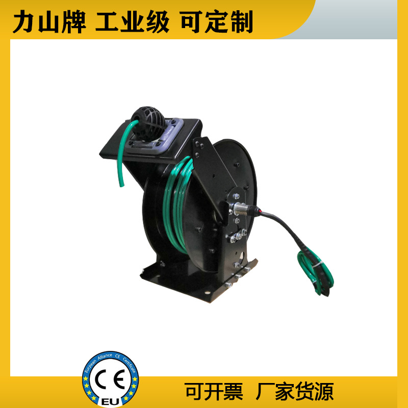 力山自动卷线盘电缆卷盘车载叉车卷盘工业级光纤电缆线灯光卷管器