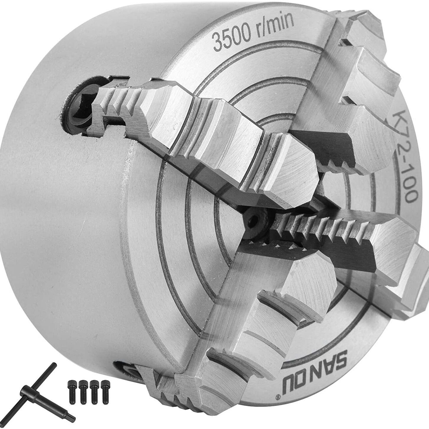 K72-100四爪卡盘/四爪单动卡盘/车床四爪卡盘直径100mm