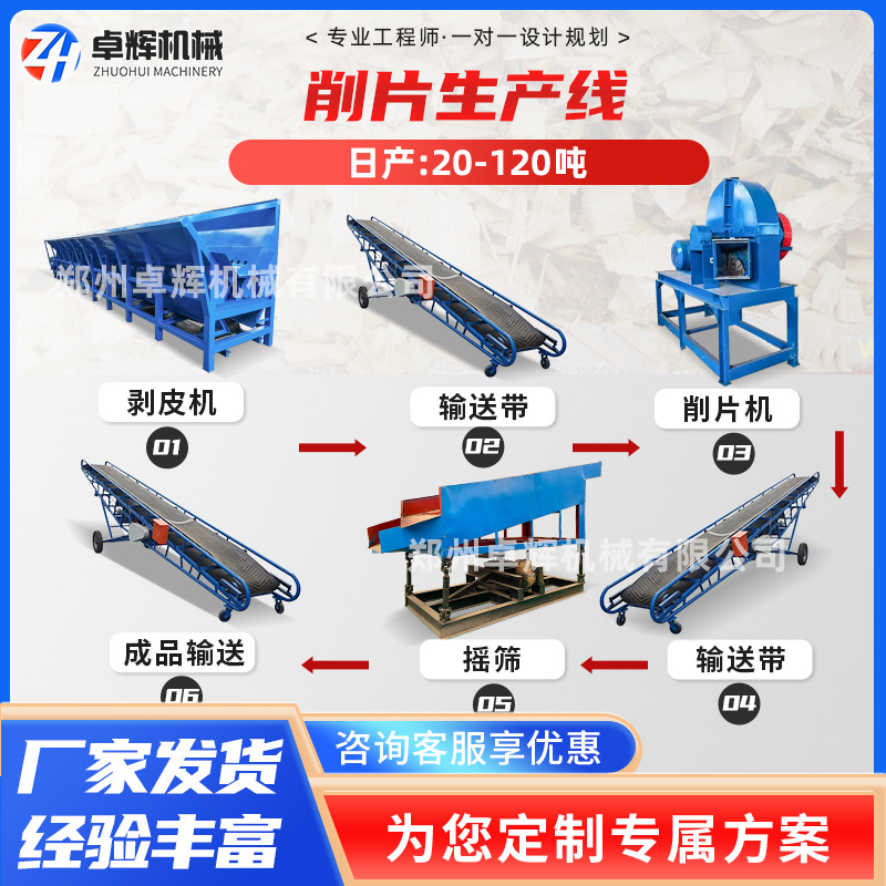 柴油削片机生产线养殖用粉碎原木边角料造纸厂竹子木材可定制
