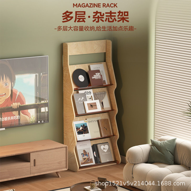 宣传架报纸报刊架落地书架资料收纳架家用黑胶唱片收纳架展示架子图片