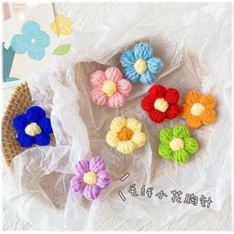 百搭日系可爱甜美泡芙小红花别针胸针包毛衣手工编织空调管道装饰
