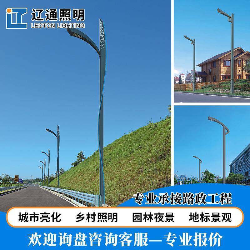 6-10米LED市电路灯城市户外防水市政道路照明高杆灯单双臂路灯