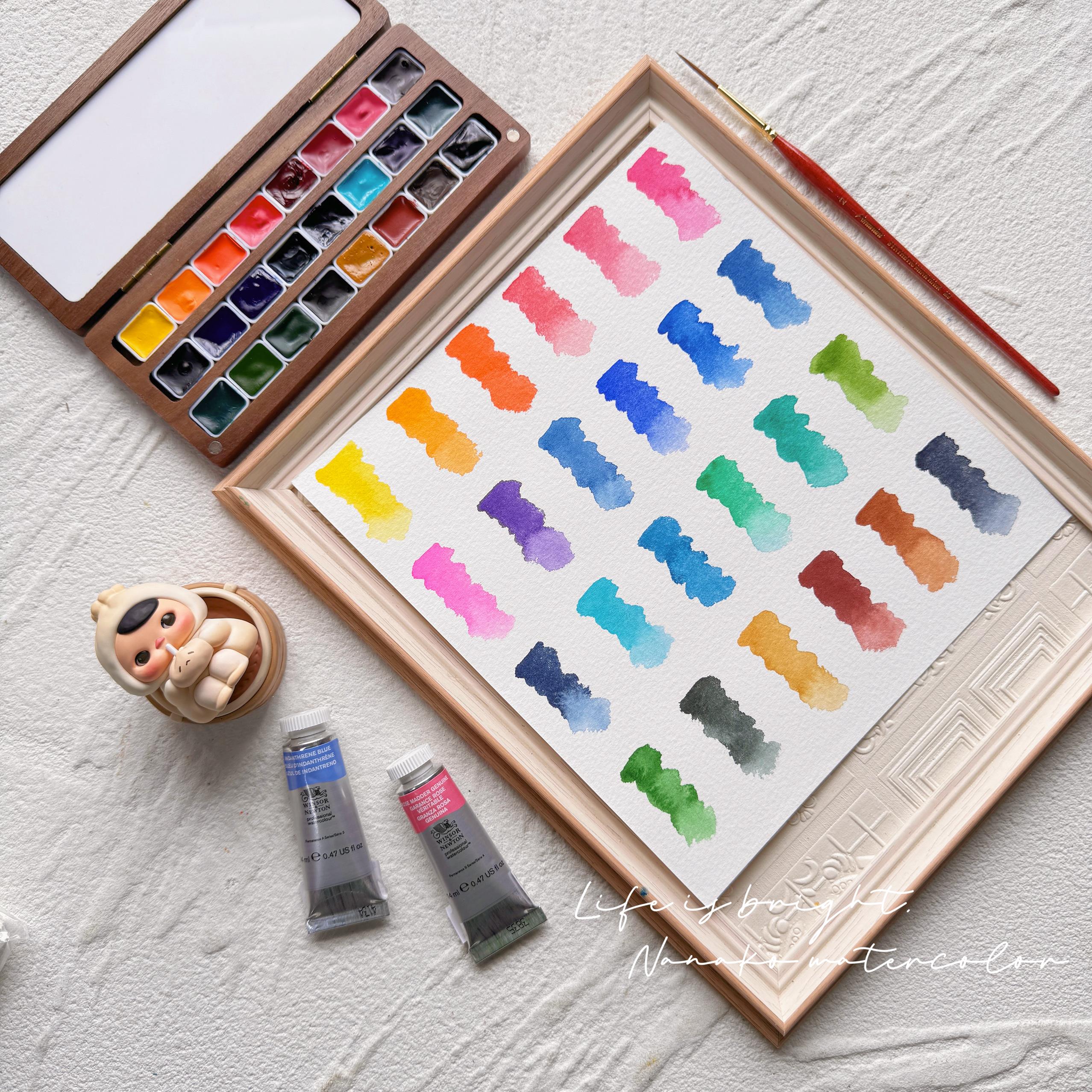 温莎牛顿艺术家水彩分装 温艺24色36色迷你水彩颜料试色大师级