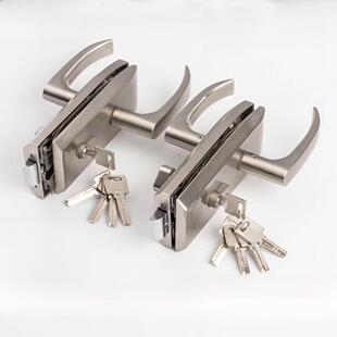 Asid全实心无框办公玻璃隔断隔断墙高隔断玻璃门锁高格栅锁打孔玻