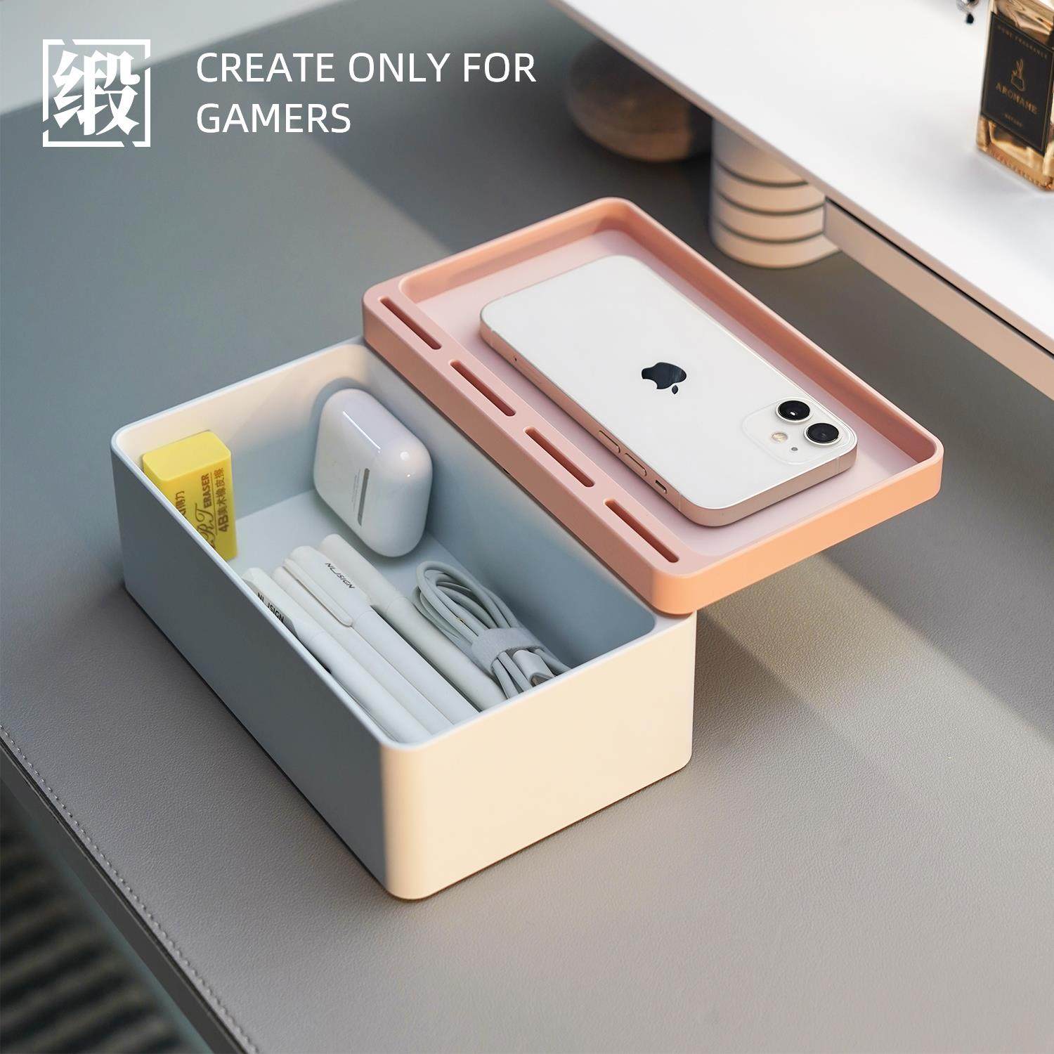 铝合金磁吸旋转收纳盒金属简约桌面首饰杂物储物整理盒 DMYIAM缎