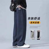 舒适亲肤显瘦运动休闲长裤 安娜可服饰优品店潮流男士 直筒阔腿卫裤