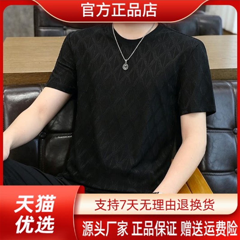 北嘉服饰冰丝夏季2026新款轻奢男士短袖韩版休闲T恤高级感男装