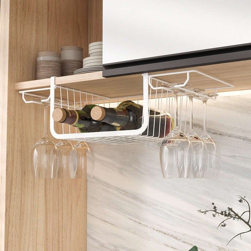 架悬挂物吊挂f杯打孔置挂件杯免式厨房红酒挂架高脚杯收纳倒架子