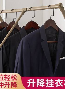 衣柜内带阻尼挂衣杆豪华升降衣帽间衣柜里的挂衣器挂衣架五金配件