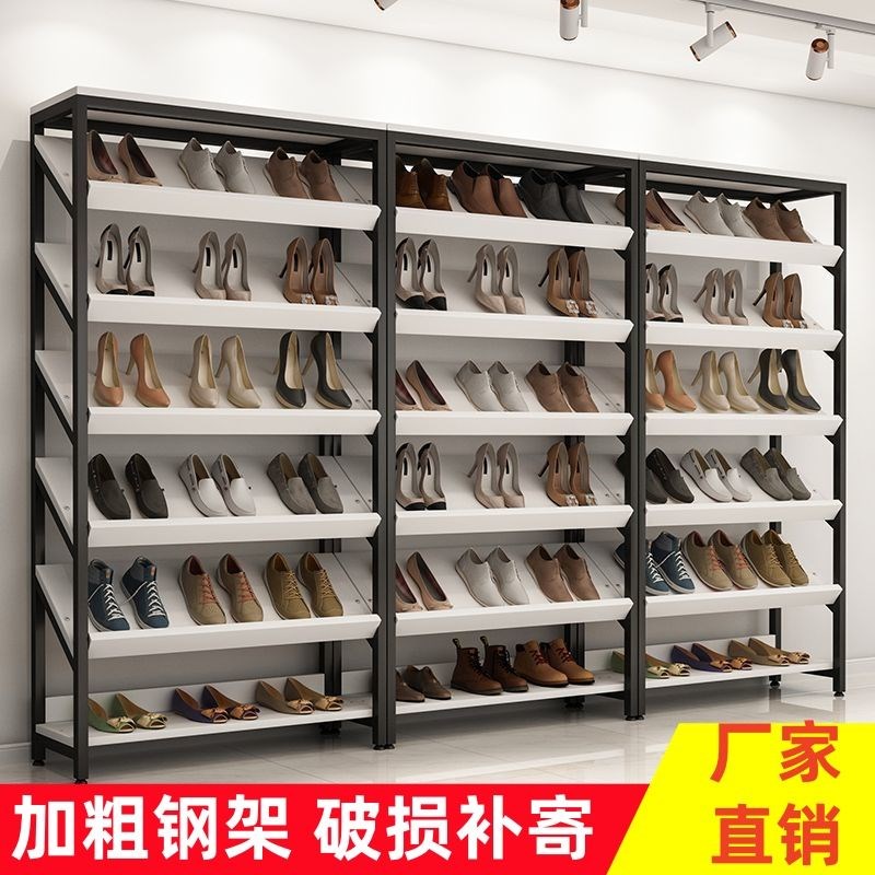 鞋店斜面展示架实体店商场超市货架拖鞋多层陈列架斜面置物架鞋架