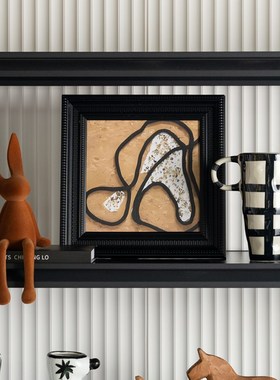 高端小众客厅电视墙柜书柜饰品法式奶油风格酒柜软装饰