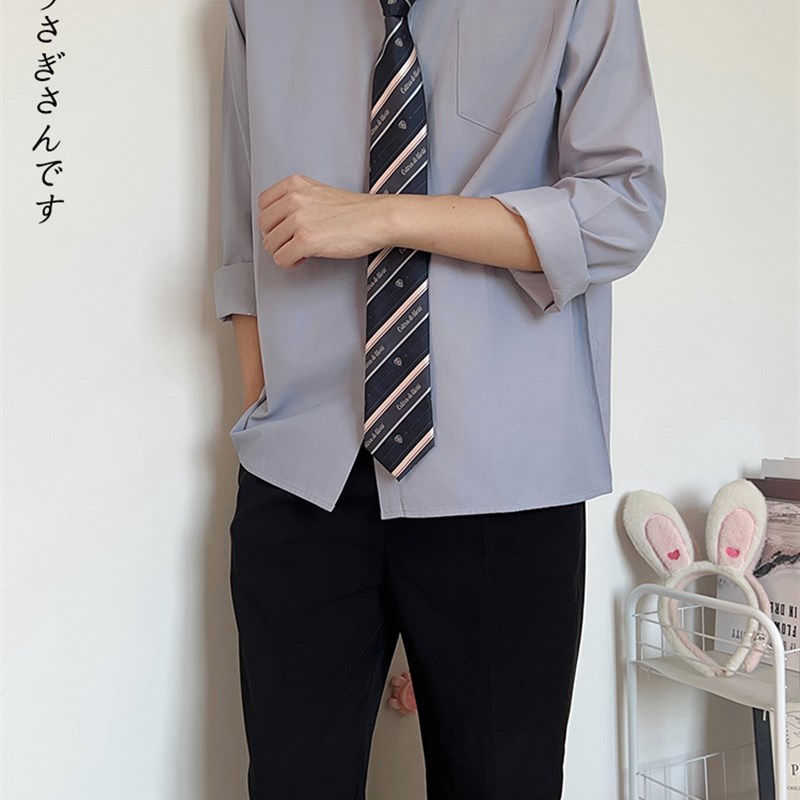 学院风dk制服基础款日系男生衬衫学生长袖秋冬内搭高级感外穿衬衣