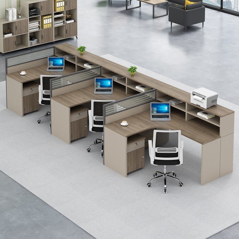 办公桌椅组合套装6人卡座屏风双人员工财务办公桌子 办公室电脑桌