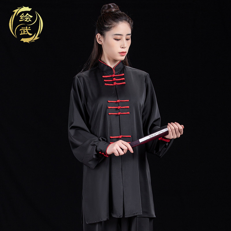 陈家沟高端e2024新款太极服女春秋醋酸缎八段锦练功服男太极拳服