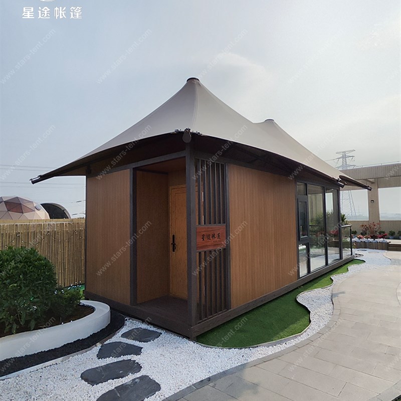 可吊装户外酒店帐篷 豪华木屋民宿 大型膜结构野奢帐篷