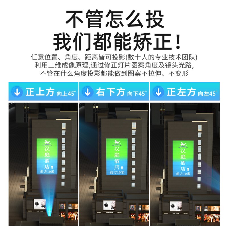 户外广告logo投影灯远距离灯箱楼体墙面多图案地面防水招牌字射灯