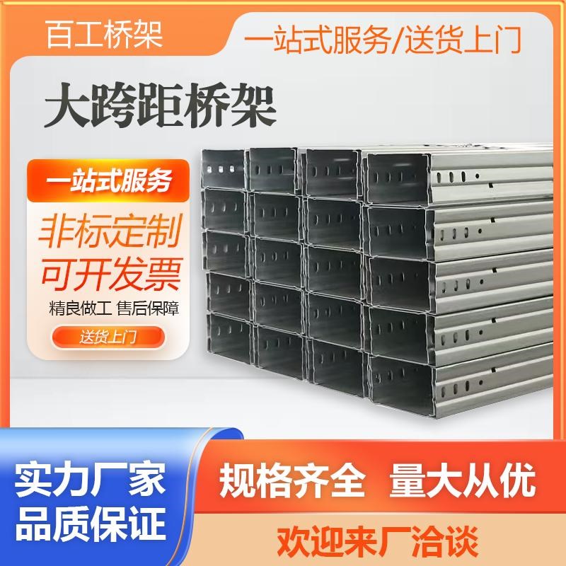 大跨距桥架热浸锌线槽式托盘梯式不锈钢喷塑铝合金锌铝镁防火光伏