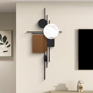 入户玄关铁艺装饰客厅电视背景墙木格栅挂饰走廊过道墙上金属挂件