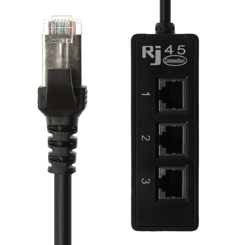 网络一分三转换器网络延长器高品质网口分接头RJ45八芯网线分线器