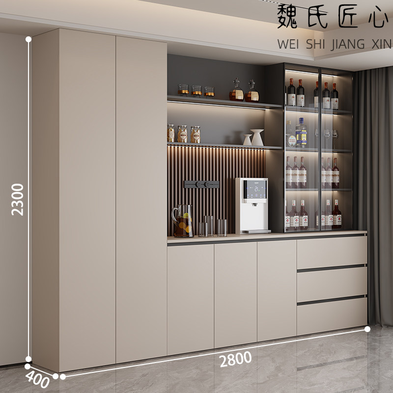 餐边柜酒柜一体靠墙客o厅餐厅家用现代简约实木柜子厨房橱柜储物