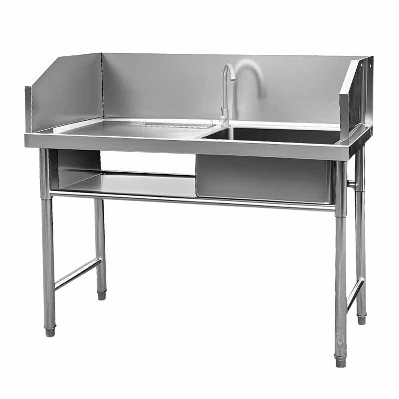 不锈钢杀鱼台水果切配台鸡鸭宰杀台刨鱼台水池操作台一体商用切菜
