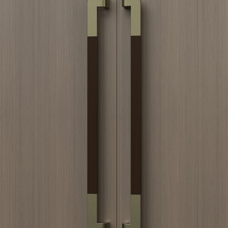 高档钢化玻璃双开大门拉手不锈钢实木酒店商铺包厢会议室大门把手