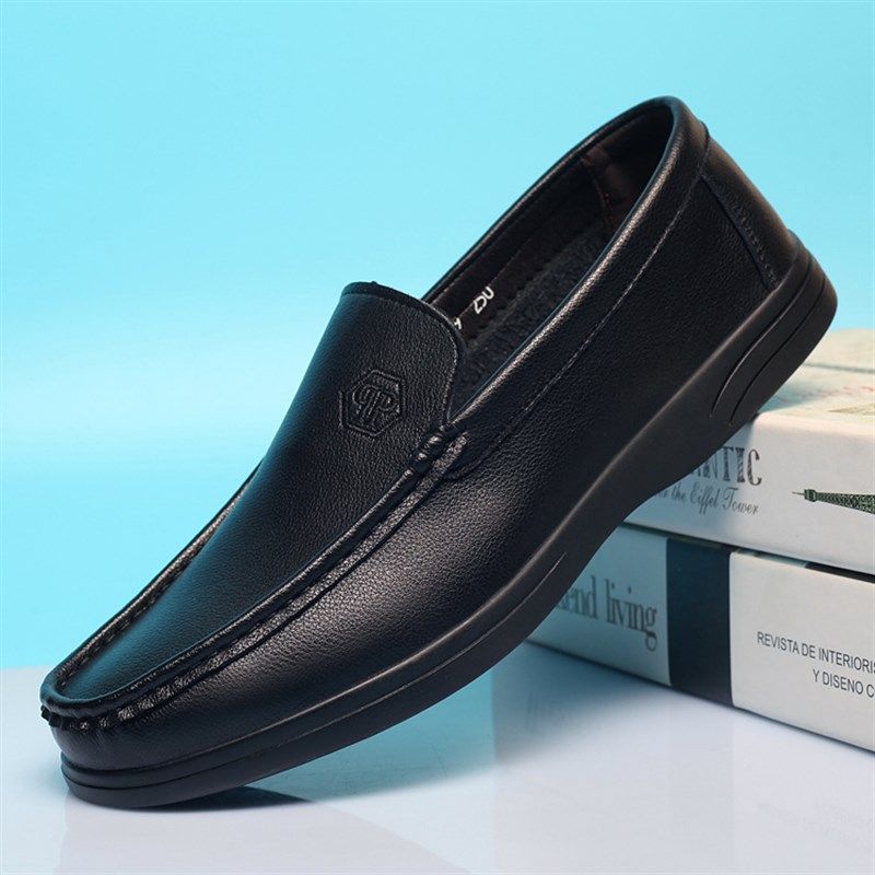 特大码男士皮鞋45软底婚鞋46一脚蹬驾车鞋47懒人鞋加肥加宽男鞋潮