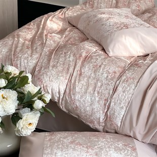星河豆蔻高端法式 丝绒保暖四件套柔软细腻短毛绒被套床品2m 冬季