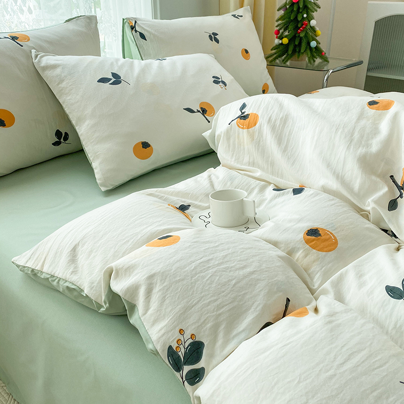 A类双层纱被套单件水洗棉宿舍单人150x180x200双人非全棉纯棉被罩