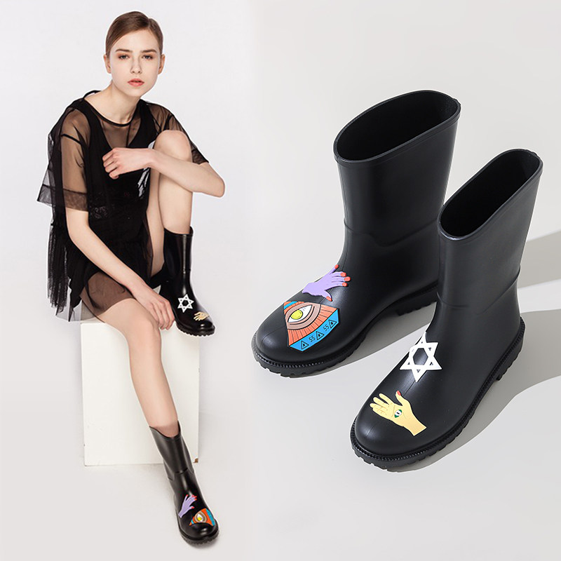 轻便雨鞋a女款成人时尚外穿雨靴中筒夏季防滑水鞋日系防水鞋赶海