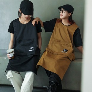 可拆卸工装 防水防油厨房餐饮奶茶咖啡理发店专用工作服男女 围裙