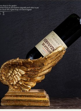 天使之翼金色翅膀红酒架欧式摆件葡萄红酒架酒瓶架高档酒柜装饰品