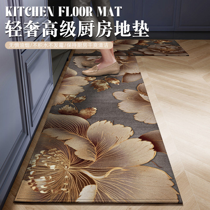 高级感厨房专用地垫防油防水门口脚垫可定制可擦免洗整铺防滑地毯,居家布艺,厨房地垫,淘宝优惠券,粉丝福利购,淘宝优惠卷
