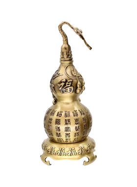 纯铜开盖空心百福葫芦摆件 招财安宅客厅家居客厅卧室 玄关装饰品