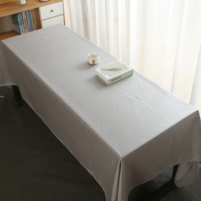 防水防油餐桌布会议桌活动团建酒店桌布尺寸定制加大加.宽白色布
