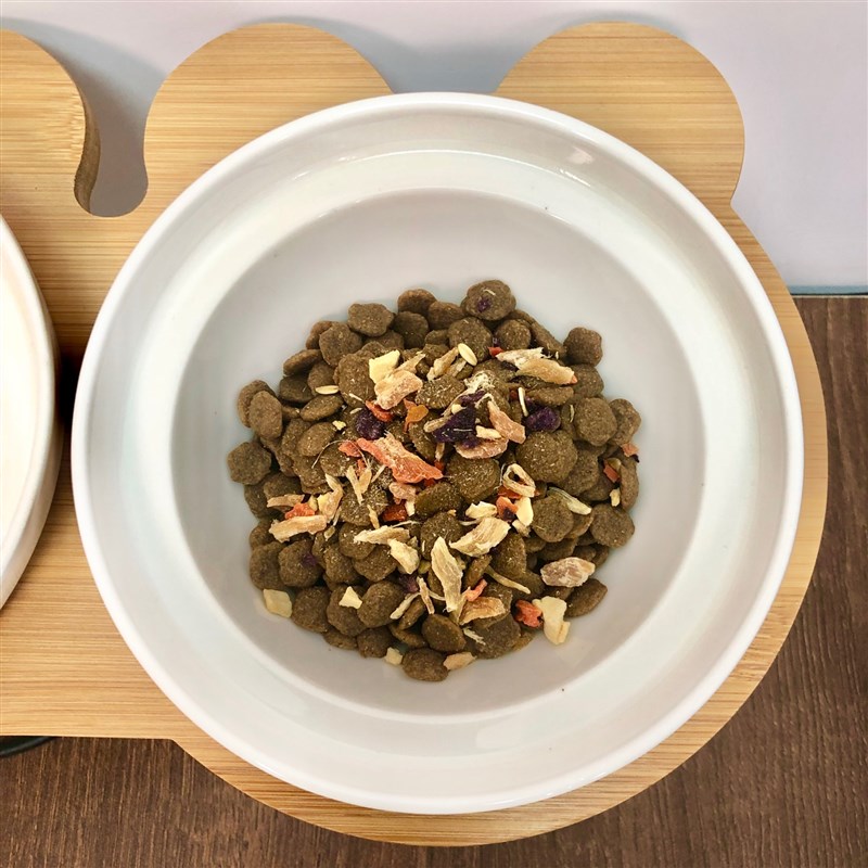 布丁妹妹宠物陶瓷狗碗斜口狗狗食盆护颈高脚防打翻小型犬猫咪双碗