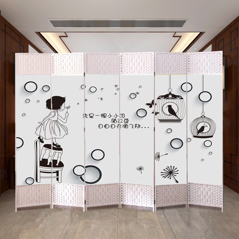 简易屏风b隔断客厅卧室办公室床边折叠移动家用装饰玄关遮挡墙档