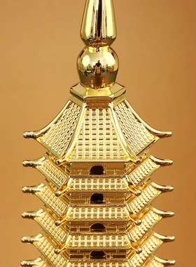 九9层13层文昌塔纯铜工艺品家居办公室书房装饰黄铜摆件工艺制品
