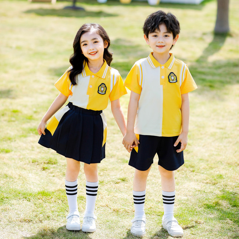 幼儿园园服夏装h毕业拍照学院风六一表演出班服小学生夏季校服套