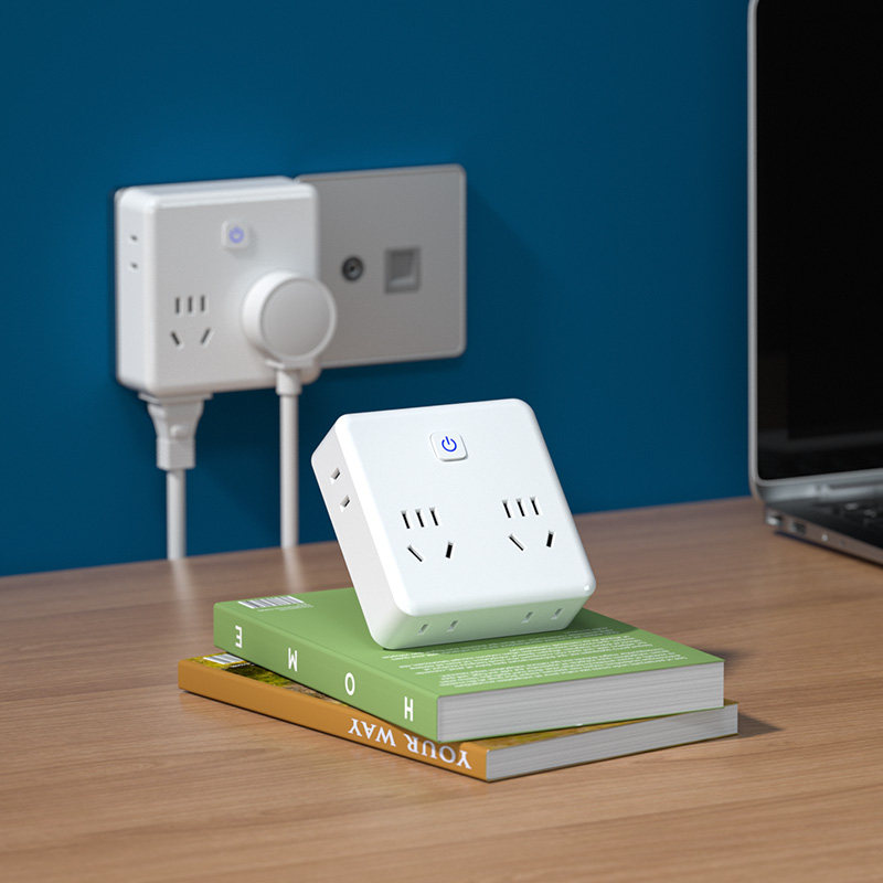 无线魔方插座转换器超薄一转多孔墙壁扩展插排面板厨房带开关插头