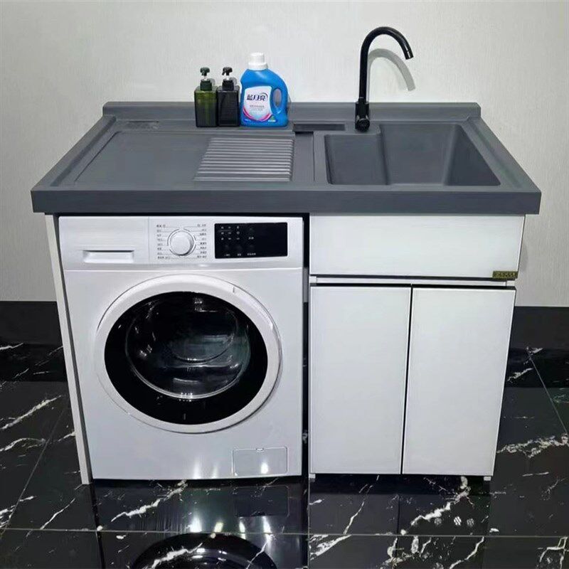 非常规尺寸切角阳台洗衣柜304不锈钢现代简约洗衣机组合柜