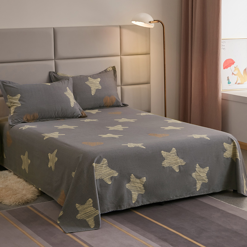 秋冬全棉加厚磨毛床单榻榻米加大床坑100被单双人单人可定制