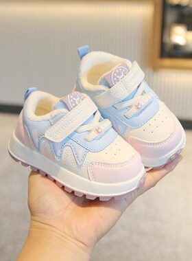 2024冬季新款机能鞋加绒保暖女宝宝学步鞋软底婴儿棉鞋1一3岁童鞋