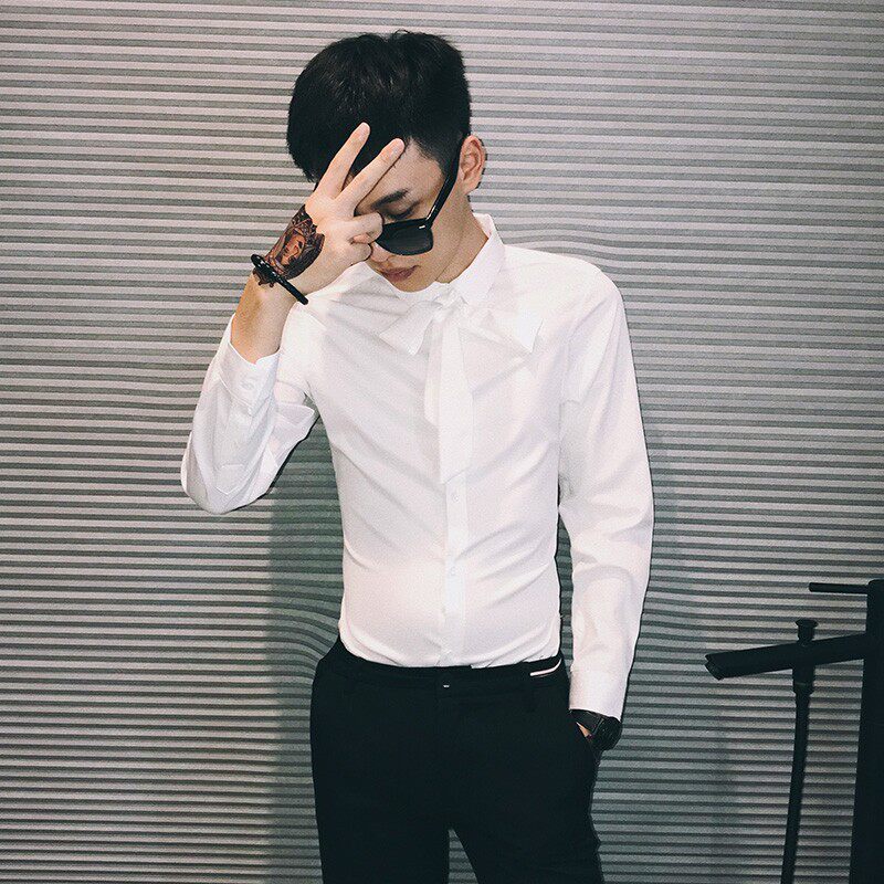 小个子XS码S号紧身长袖衬衫秋季白色衬衫发型师工作装班X服小码15