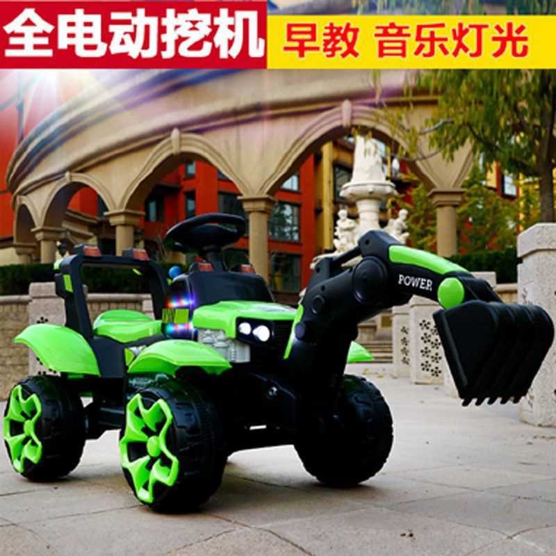 昩全电动儿童挖掘机可坐可骑充电钩机男孩玩具车挖土机号工