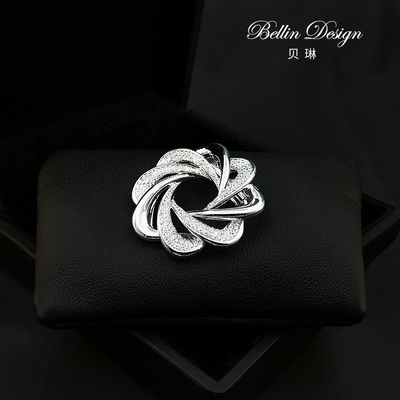 奢华两用丝巾扣环胸针高档百搭配饰女丅恤衣角打结扣下摆固定3592